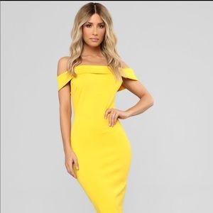 Off-shoulder midi dress